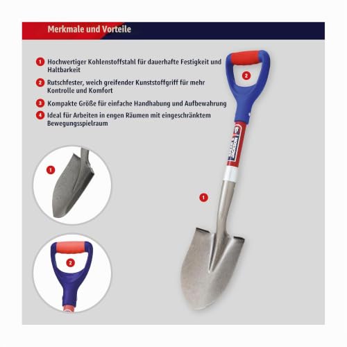 Spear & Jackson MICROROUND Micro-Rundspaten 695 mm (27 1/2"), Fiberglasstiel, Blatt aus Kohlenstoffstahl… – Ansicht 2