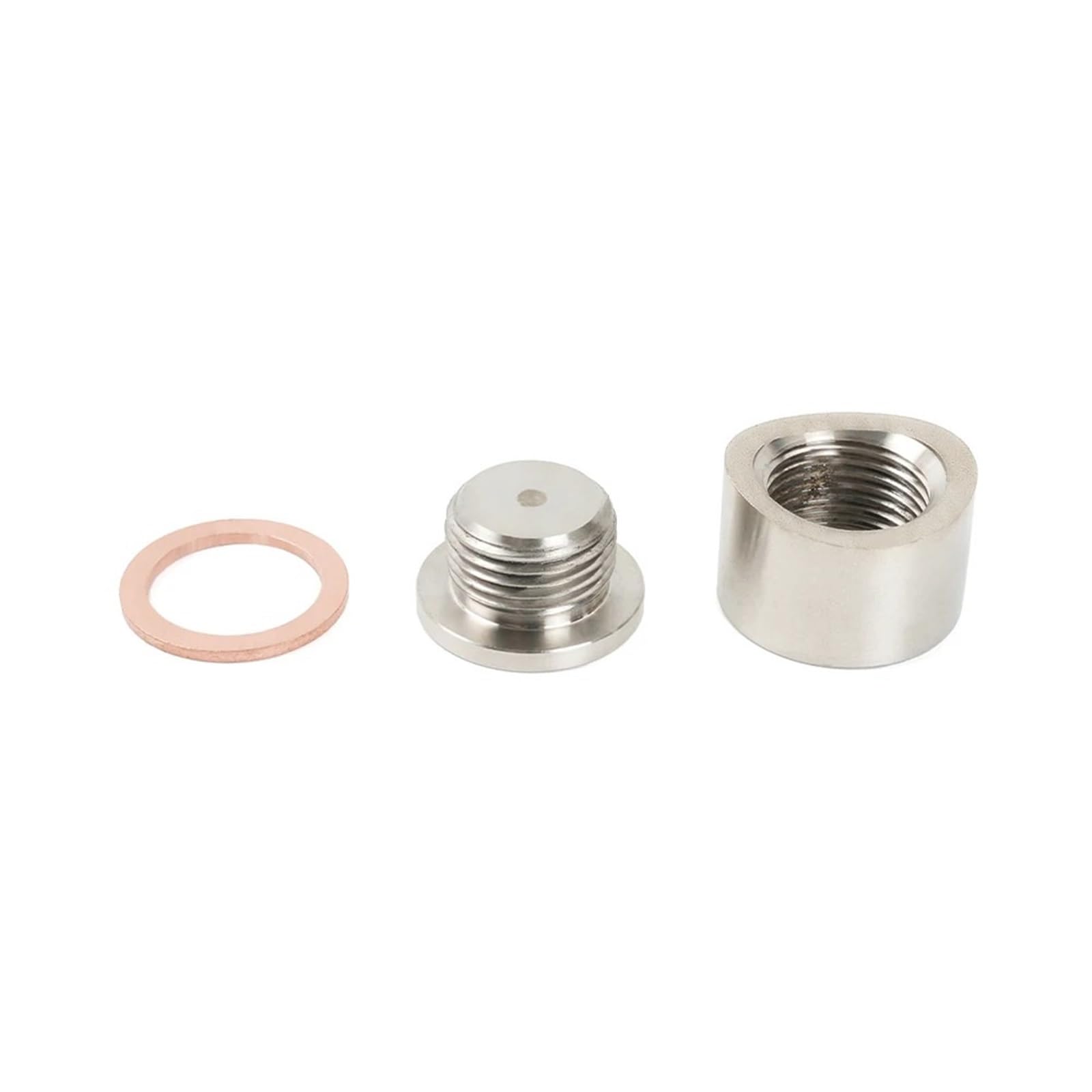 M18 x 1,5 O2-Sauerstoffsensor-Spundstopfen-Montagestopfen- und Stopfen-Adapter aus Edelstahl mit flacher oder Abgastemperatursensor(Notched Style)
