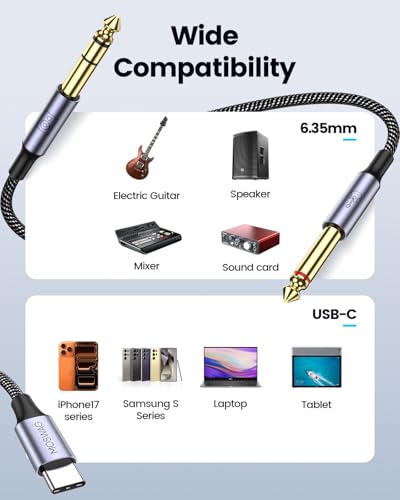 MOSWAG Cable USB-C a Doble 6.35mm Audio 1 m miniatura 5