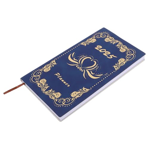 AUTSUPPL 2025 Daily Planner Notebook A6 Portable Schedule Book English Agenda Notepad Pocket Organizer for Students and Household Use Navy Blue