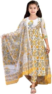 MIVASTRI Girls' Rayon Kurta Pant and Dupatta Set | Printed Salwar Suit Set | Ethnic Kurta and Kurti Set with Dupatta for G... Price In India