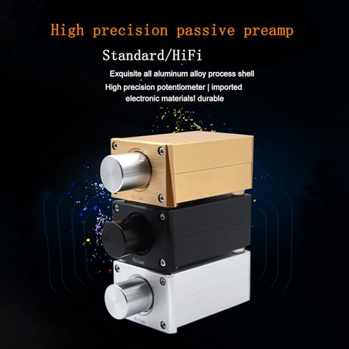 FLYINSKY High Precision Passive Preamplifier Front Stage Volume Controller Streamer HiFi Audio Amplifier, Sliver, RK16 Potentiometer Version, Silver