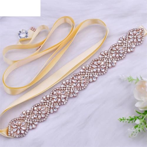 Bridal Wedding Dress Belt Handmade Accessories Women Evening Gown Waistband Rhinestones Belt2