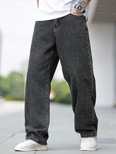 Image of dockstreet Men Baggy Jeans || Pure Cotton || Extremely Soft Touch ||Breathable Denim for Summer Season Comfort
