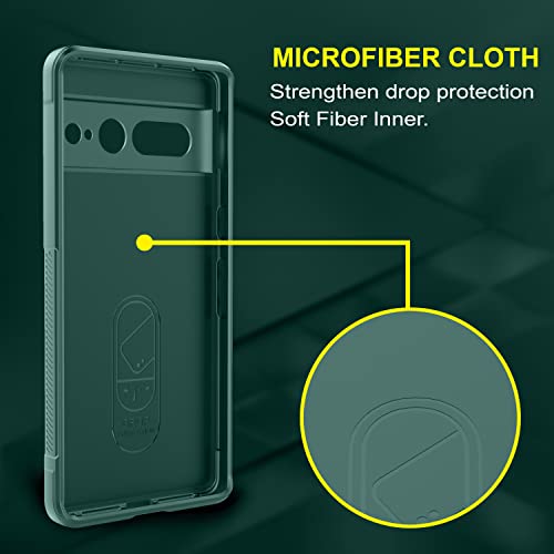 Image of Amazon Brand - Solimo Mobile Cover for Google Pixel 7 Pro 5G (Silicone DarkGreen)
