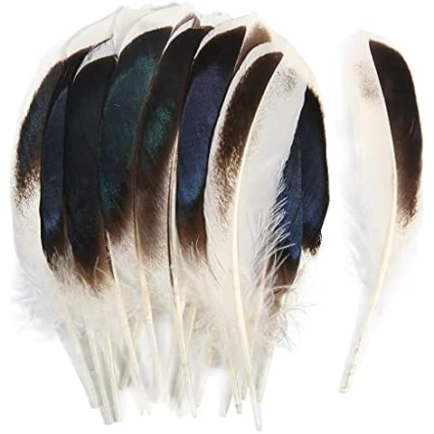 THARAHT Duck Feathers 120pcs 4-6 inch 10-15cm Bulk for Crafts Handmade Clothing Hats Home Wedding Party Decoration Feathers,Natural Cover