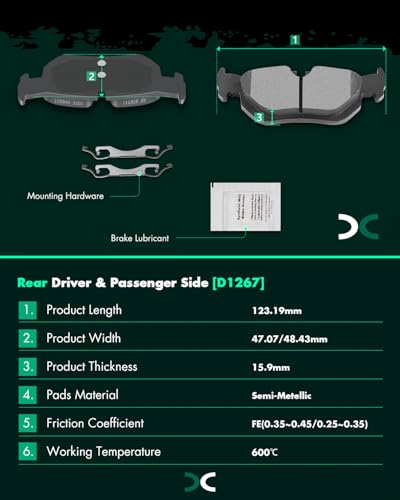 Image of SCITOO D1267 D1061 Front Rear Semi-Metallic Brake Pads Sets Fit For BMW 128i 2008-2013,For 325i 2006,For 325xi 2006,For 328i 2007,For 328xi 2007,For X1 2012-2014