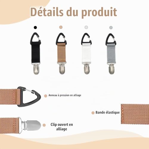Sac De Voyage Cabine : Lot de 4 clips élastiques pour chapeau de voyage pour sac à main,sac m (... – Image 3