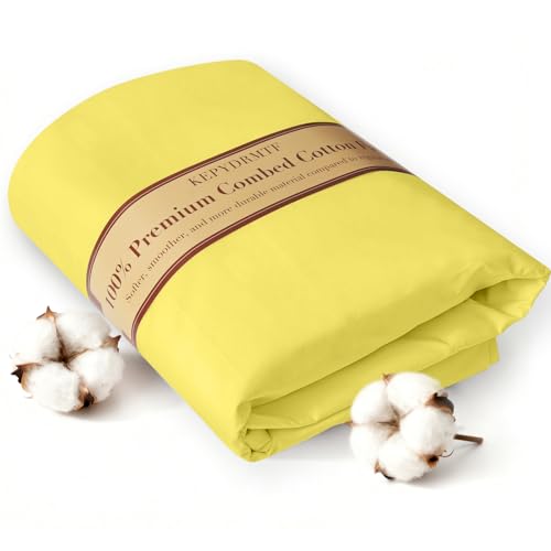 KEPYDRMTF 100% Combed Cotton Fabric by The Yard in Solid Color Yellow Fabric 13 Options for Quilting Sewing Crafts Binding Backing and Lining (Yellow 2/3 Yard pre Cut)