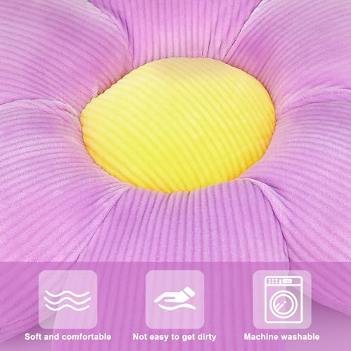 QKURT 2 Pcs Flower Pillows,Flower Floor Pillow Seating Cushion,40cm Flower Shaped Cushion Floor Chair Seat Pad,Cute Flower Cushion,Fluffy Soft Petal Cushion Tatami Seating Pillow for Home Sofa Car - Image 4