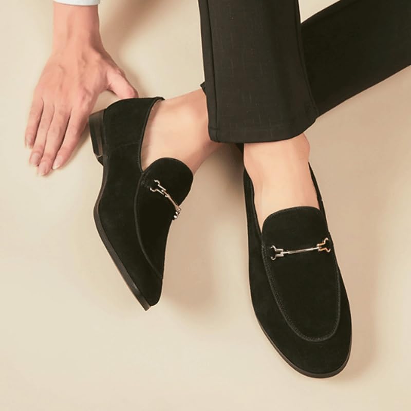 Mens Suede Leather Classic Slip On Oxford Shoes Lightweight Retro Casual Flats Loafers for Daily Walking Business Shoes3