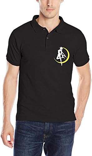 LINNA Men's Manga Series Tv Show Polo Tee Fashion T-shirt Size L Black