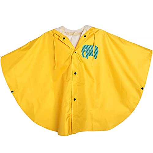 LATRAT Mantella Antipioggia Bambino, per Pioggia Unisex per Bambini, Mantellina Pioggia Bimbo Impermeabile con Cappuccio 100% Antipioggia e Traspirante, S, Giallo