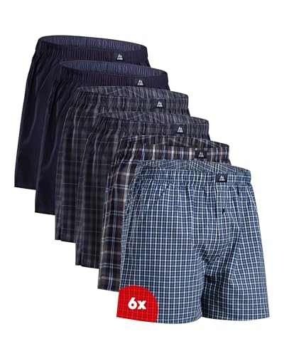DANISH ENDURANCE Woven Boxers for Men, Cotton Boxer Shorts, Loose Fit, Premium Organic Cotton, Mulitpack, 4 or 6 pack
