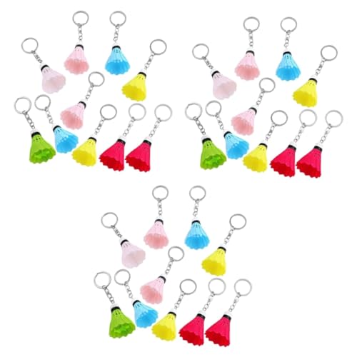 Porte-clés badminton pendentif mini raquette balle de sport et volant coloré