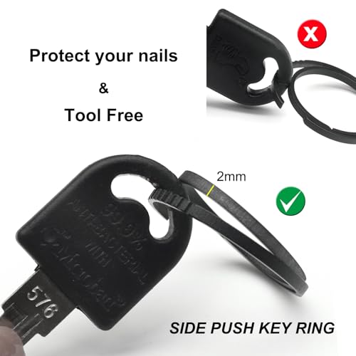 Image of Titanium Key Rings Heavy Duty Side Push Easy Split Key Chain Rings for Key Carabiner Keychain Rings