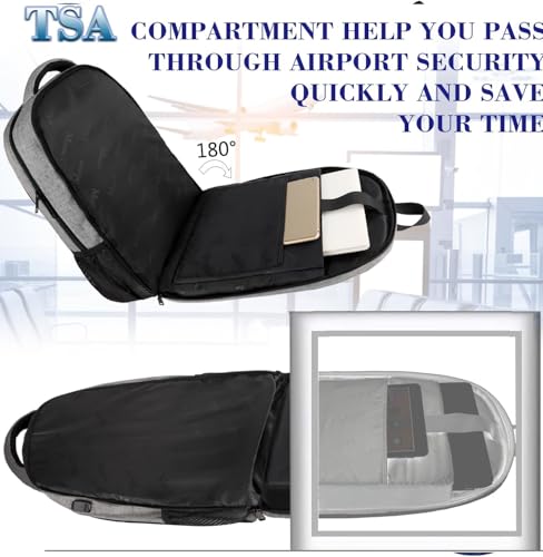 Image of MATEIN Extra Large 18.4 Inch Laptop Backpack, Travel Computer Backpack with USB Charging Port TSA Friendly, Anti Theft College Backpack Flight Approved Business Work Big Bag for Women Men, Grey