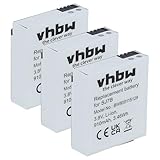 vhbw 3X Akku Ersatz für SJCam SJ7B für Videokamera Camcorder (910 mAh, 3,8 V, Li-Ion)