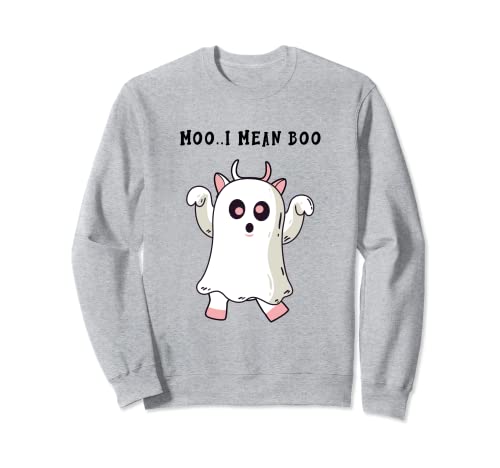 Ghost Cow Moo I Mean Boo Funny Halloween Vaca Amante Sudadera