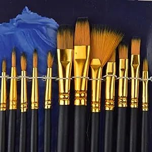 ECLET Art Brush Set for Artists, Painting Brushes Set of 12 Professional Round Pointed Tip Nylon Hair Artist Acrylic Paint Brush for Acrylic/Water Colour/Oil Painting Item 22