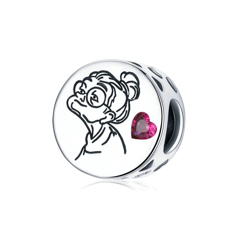 Charm Coeur en Argent 925 Perle Florale pour Bracelet CXYWBD