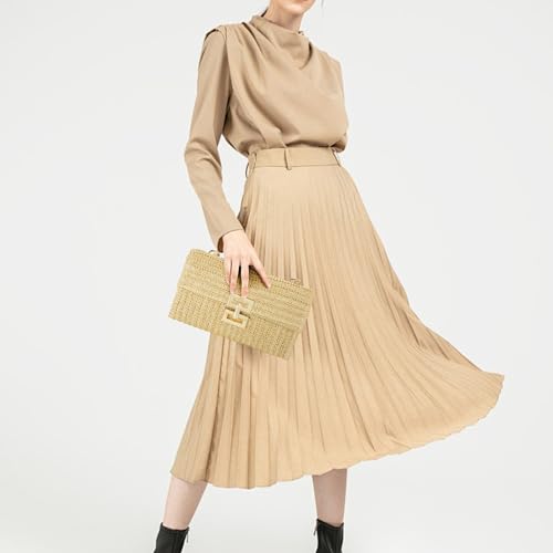 Image of Gets Straw Clutch Purse for Women, Woven Beach Bag Summer Corssbody Purse Small Rattan Shoulder Bag for Travel | Hand-woven