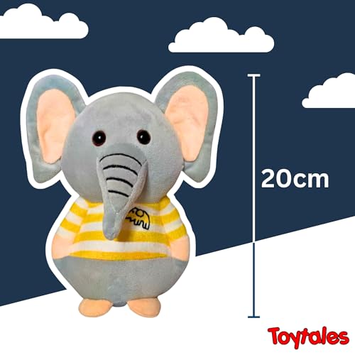 Image of TOYTALES Soft Toys Combo Pack Cute Elephant & Yellow Cat Plush Toy Set for Kids, Stuffed Animal Soft Toys for Girls & Boys, Baby Gift Set (Pack of 2)