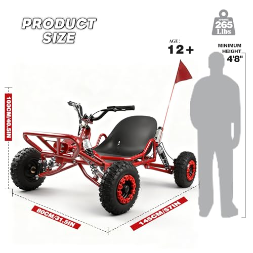 Image of Gas Powered Go Kart, 1700W Go Kart for Adults & Kids with Premium Steel Tubular Frame, 2 Stroke Off-Road Kart with 6'' Tires Featuring 2.5L Tank,Hydraulic /Rear Disc Brake, 25MPH