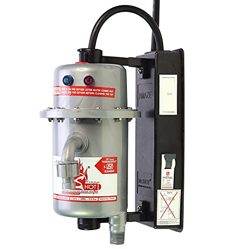 Mr.SHOT® AMAZE (Fitted with MCB and ON/OFF SWITCH) Instant Running Water Heater | Made of first class ABS plastic | Auto Cut Off and Manual Reset Thermostat | (3000W, ISI Certified) | METALLIC GREY