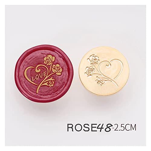 LUHCEAS Cachet Sceau Classique 25/3 0mm Timbre Scelling Retro Flower Net et Fire Fire Rose Joint de la série Rose Series Outils de Mariage de la série Post Décor Personnalisé (Color : 19)