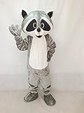 rushopn Robbie Raccoon with White Belly Mascot Costume