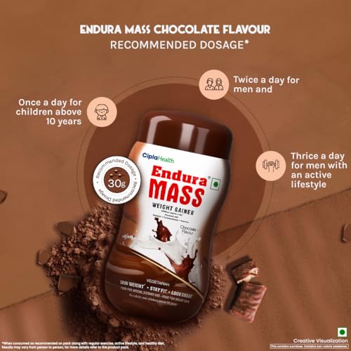 Image of Endura Mass Weight Gainer Powder 550 G Chocolate Flavour | Unique Blend Of 3 Sources Of Protein, Carbs, Vitamins & Essential Minerals | Ideal For Children Above 10 Years, Men, Women & Athletes