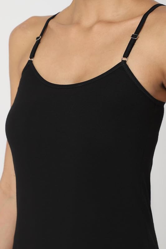 Image of Intimacy Cotton Camisole for Women with Adjustable Spaghetti Straps Comfortable Everyday Wear Camisole Slip for Women