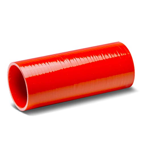 Auto Dynasty 3 inches Straight 8 inches Long Turbo/Intercooler/Intake Piping Coupler Silicone Hose (Red)