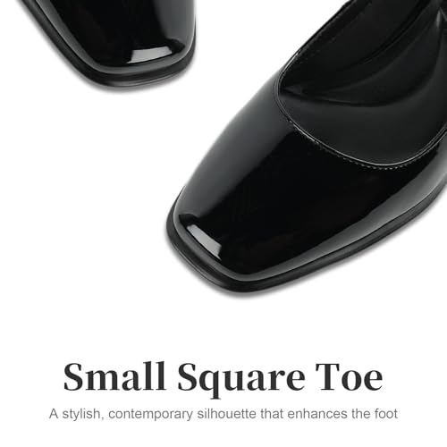Image of LingxiaUne Dress Shoes for Women, Comfortable Dressy Flats, Womens Chunky Heel Pumps with Arch Support and Pointed Toe
