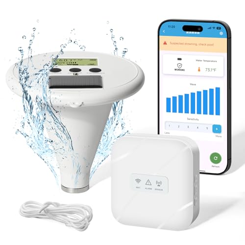 Zuomeng - Alarma de piscina WiFi, onda solar sensible, control inteligente, alarma dual, dispositivo y app, ofrece protección