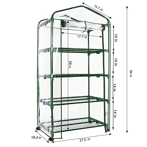 image for Jxrhy Mini Greenhouse for Plant Outdoors Indoor Seedlings,Portable Gro