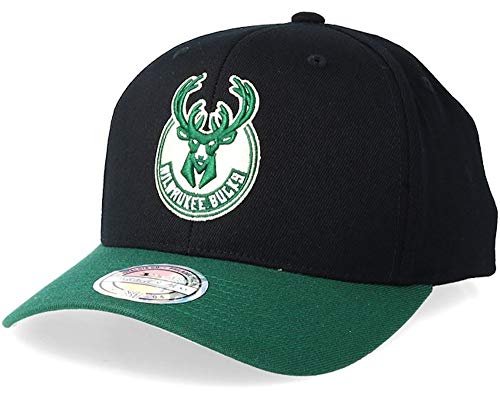 Mitchell & Ness Milwaukee Bucks 2 Tone 110 - Gorra ajustable, color negro y verde Cover