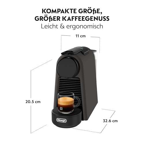 NESPRESSO DE’LONGHI Essenza Mini Mattschwarz Original Kapselmaschine | ultrakompaktes Design | 25 Sek. Aufheizzeit | 2 Tassengrößen | 19 Bar Druck | Kaffeemaschine EN85.BKMT 4