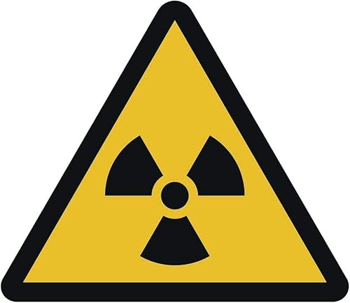 Segnale di avvertimento di sostanze radioattive o raggi ionizzanti cartello in plastica Ø 10 cm a norma ISO 7010, ASR A1.3 (resistente alle intemperie)