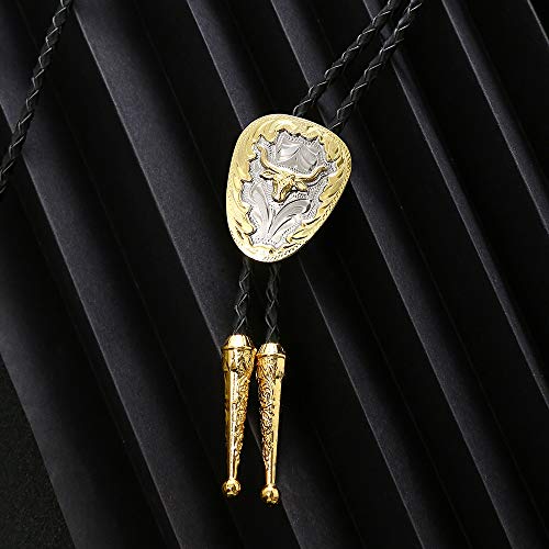 Huabola Calyn Bolo Tie For Men American Western Cowboy Golden Longhorn Bull Bolo Tie #TOP3