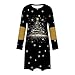 Womens Long Sleeve Nightgown Sleep Shirts Cute Pajama Dress Casual Sleepwear Christmas Print Nightshirts Tshirt Dress