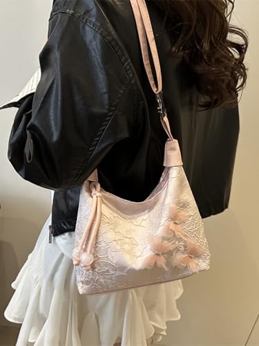 Women's Butterfly Zipper Crossbody Bag Adjustable Strap Top Handle Handbags Cute Purse2