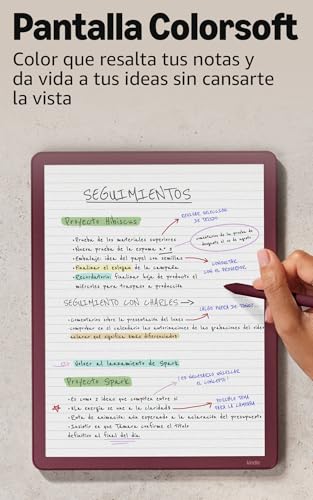 Miniatura 5 de Amazon Kindle Scribe Colorsoft (última gen.): fino, ligero y rápido, con pantalla a color de 11" similar al papel y luz frontal; escribe en cuadernos integrados, documentos y libros (64 GB, grafito)