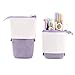 Produktbild Stand Up Bleistifthalter, Teleskop-Bleistiftetui Stand Up Pen Bag Multifunktionale Pop-Up-Bleistiftetui Stehend, Leinwand + Pu Schreibwarenbeutel Kosmetiktaschen Lila