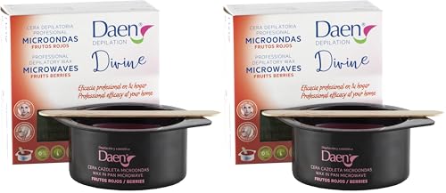 DAEN cera depilatoria microondas frutos rojos tarro 100 ml (Paquete de 2)