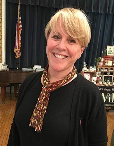 Miniatura 4 de Bufanda Collar Lariat Naranja Rojo Oro Otoño Navidad