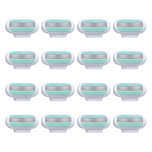 16 Piezas Recambios para Maquinilla Afeitar Mujer, Cuchillas Mujer para Venus, Cuchillas 3 Capas Acero Inoxidable, Compatibles Venus Extra Smooth, Afeitado Preciso para Vello Corporal, Axilas y Bikini