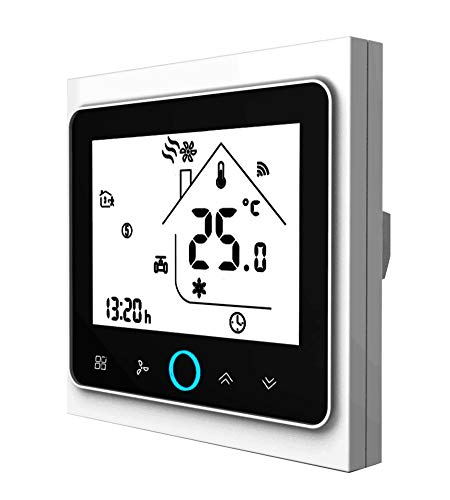 Preisvergleich Produktbild Qiumi Smart Wifi Thermostat, Temperaturregler Intelligente Klimaanlage, programmierbarer Temperaturregler, mit 2-Röhren-LCD-Bildschirm, Kompatibel mit Alexa Googlehome