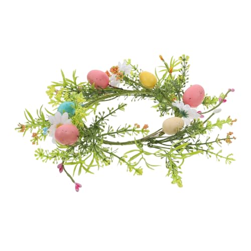 iplusmile Guirnalda de Velas de Pascua Artificial con Huevos Coloridos Decoración de Primavera Centro de Fiestas